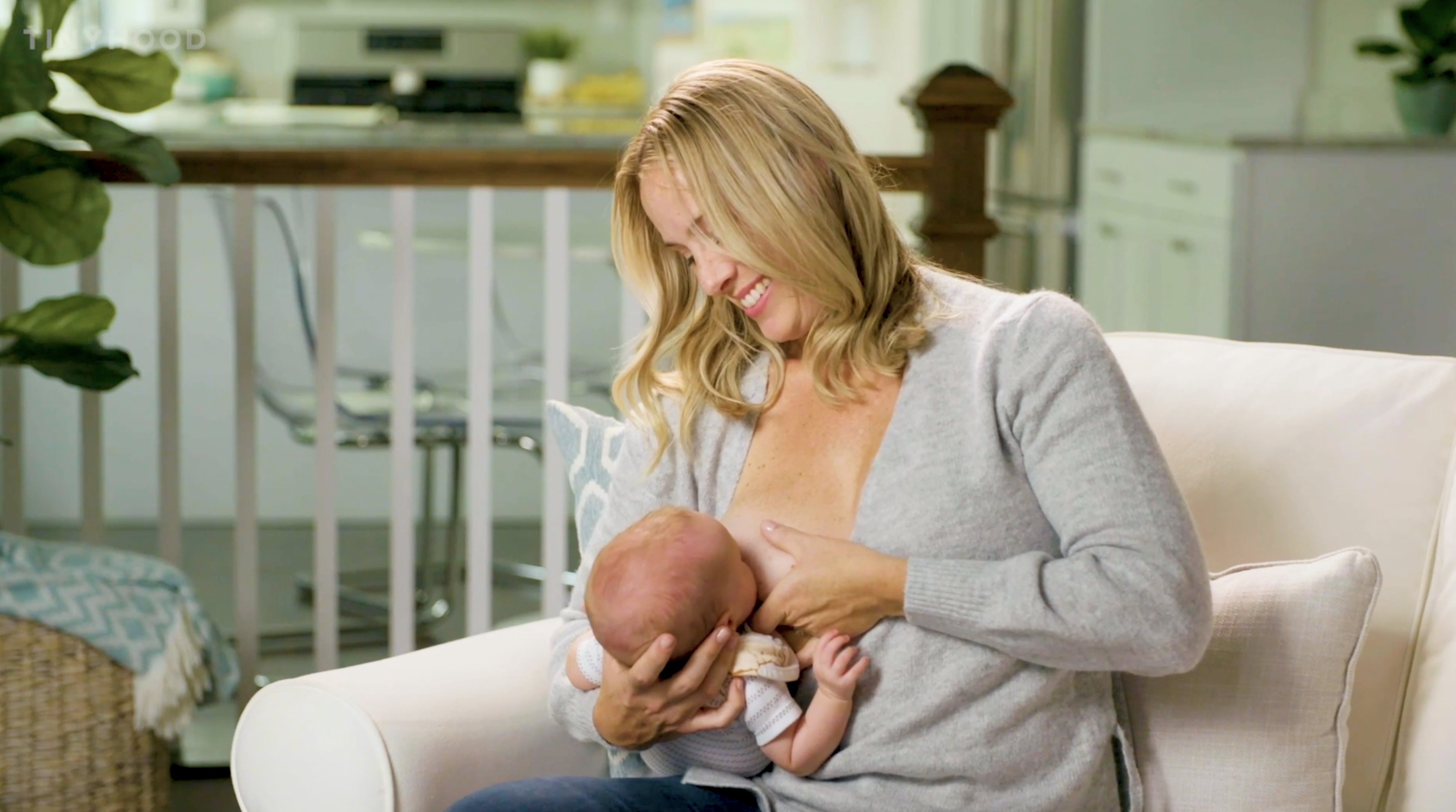 Woman breastfeeding her baby 